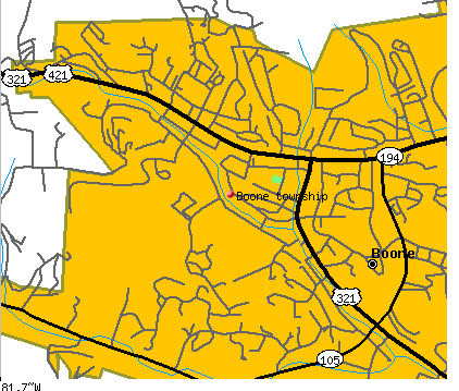 Boone township, NC map
