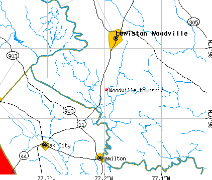 Woodville township, NC map