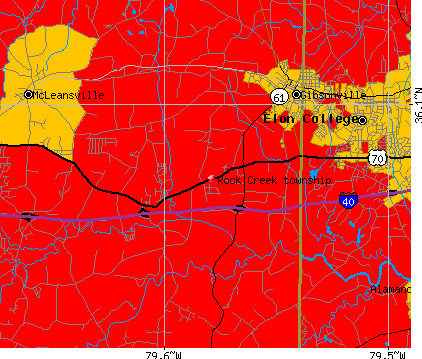 Rock Creek township, NC map