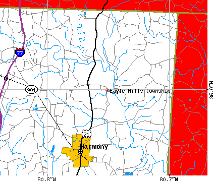 Eagle Mills township, NC map