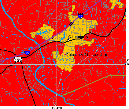 Clemmonsville township, NC map