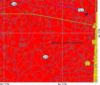 Abbotts Creek township, NC map