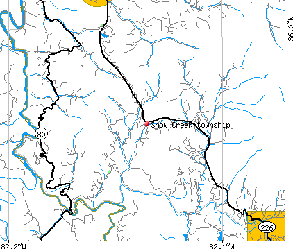 Snow Creek township, NC map
