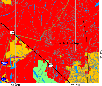 Leesville township, NC map