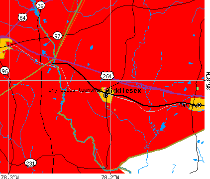 Dry Wells township, NC map