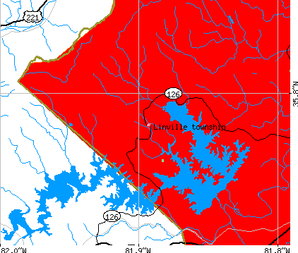 Linville township, NC map