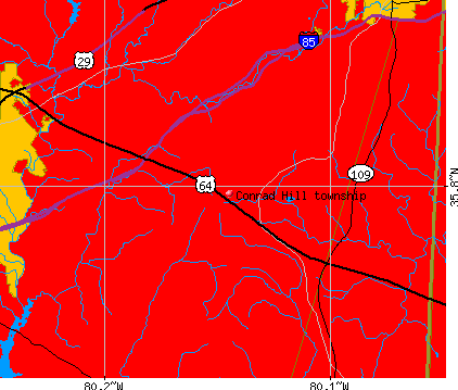Conrad Hill township, NC map