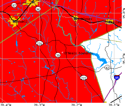 O'Neals township, NC map