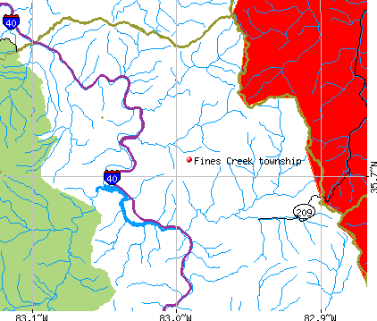 Fines Creek township, NC map