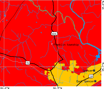 Franklin township, NC map