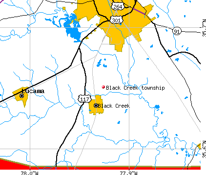 Black Creek township, NC map