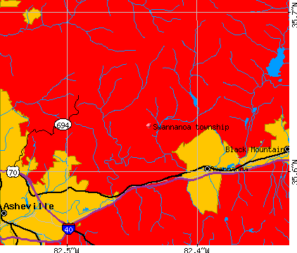 Swannanoa township, NC map