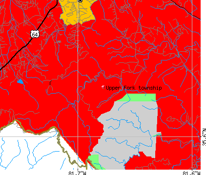 Upper Fork township, NC map