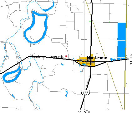Montrose township, AR map
