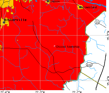 Chicod township, NC map