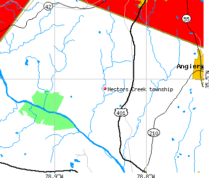 Hectors Creek township, NC map