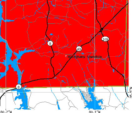 Alleghany township, NC map