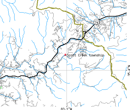 Scott Creek township, NC map