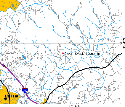 Clear Creek township, NC map