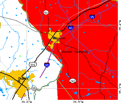 Banner township, NC map