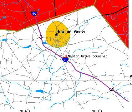 Newton Grove township, NC map