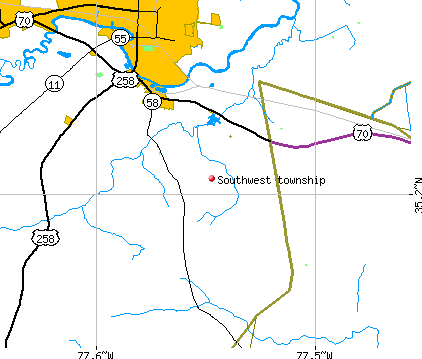 Southwest township, NC map