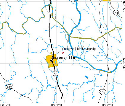 Ansonville township, NC map