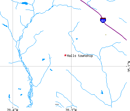 Halls township, NC map