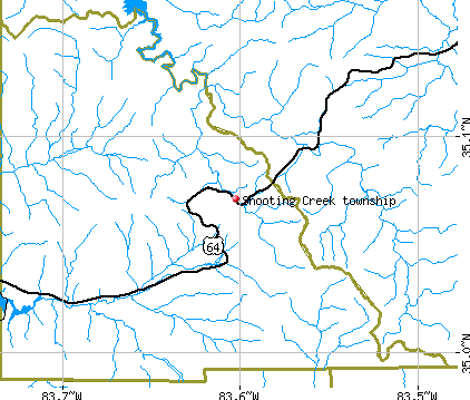 Shooting Creek township, NC map
