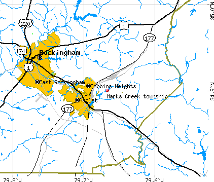 Marks Creek township, NC map