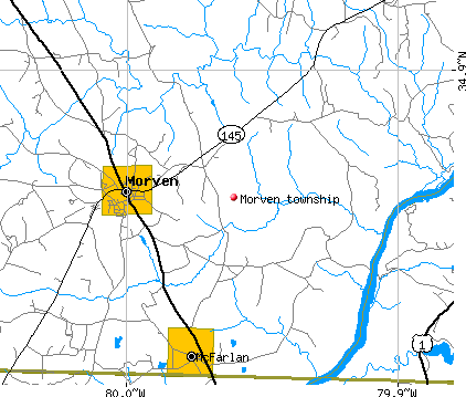 Morven township, NC map