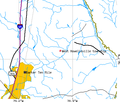 West Howellsville township, NC map