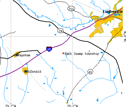 Back Swamp township, NC map