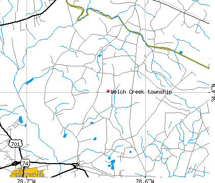 Welch Creek township, NC map