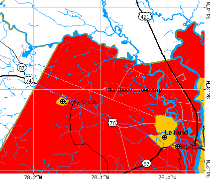 Northwest township, NC map