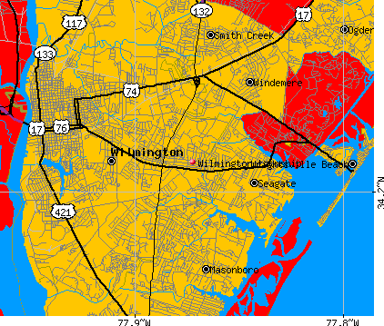 Wilmington township, NC map