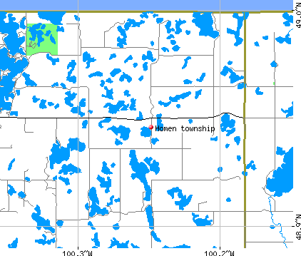Homen township, ND map