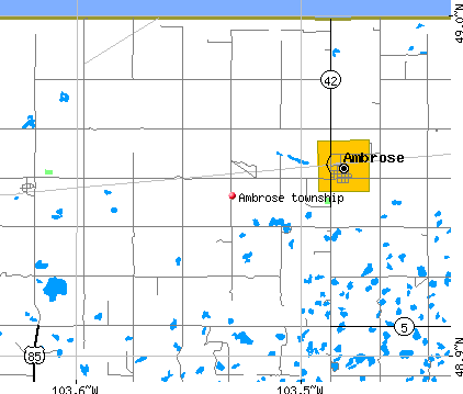 Ambrose township, ND map