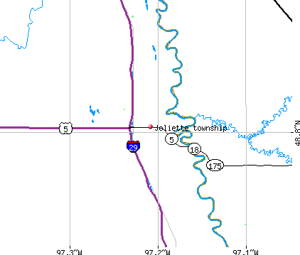 Joliette township, ND map