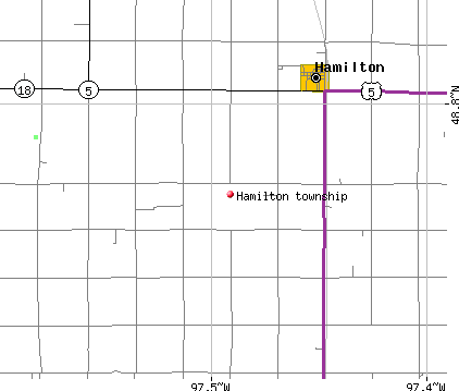 Hamilton township, ND map