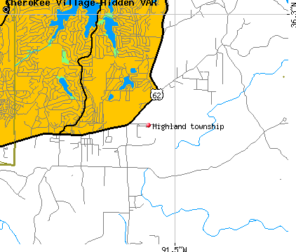 Highland township, AR map