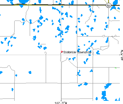 Sidonia township, ND map