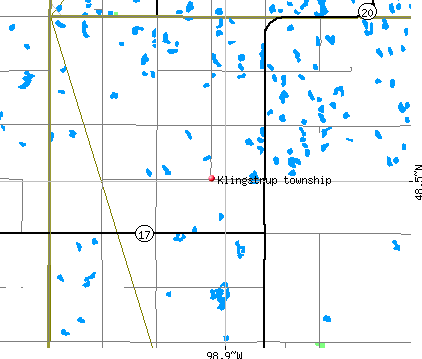 Klingstrup township, ND map