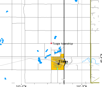 Tioga township, ND map