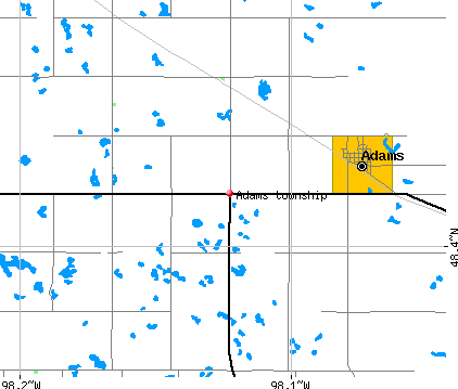Adams township, ND map