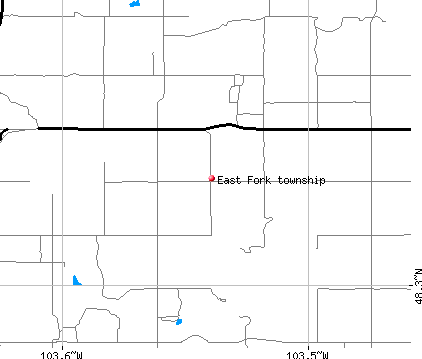 East Fork township, ND map