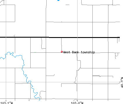 West Bank township, ND map