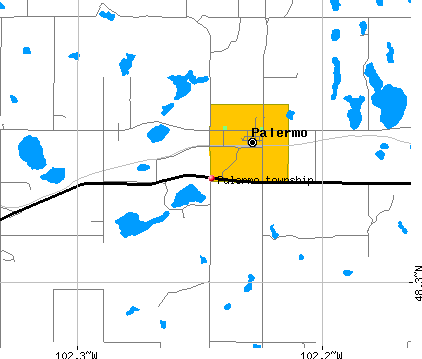 Palermo township, ND map