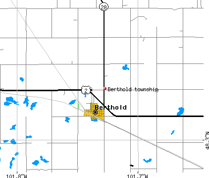 Berthold township, ND map