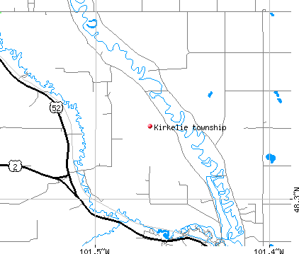 Kirkelie township, ND map